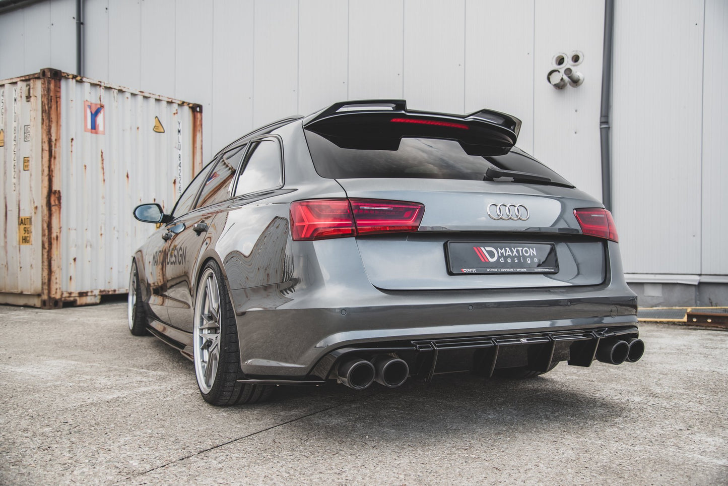 Diffusor Heck Ansatz für Audi S6 / A6 S-Line C7 FL Carbon Look