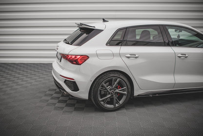 Heck Ansatz Flaps Diffusor V.1 für Audi S3 Sportback 8Y Carbon Look