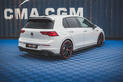 Heck Ansatz Flaps Diffusor für Volkswagen Golf 8 GTI Carbon Look