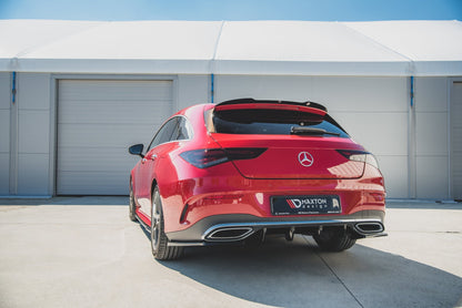 Diffusor Heck Ansatz für Mercedes-Benz CLA Shooting Brake AMG-Line X118 Carbon Look