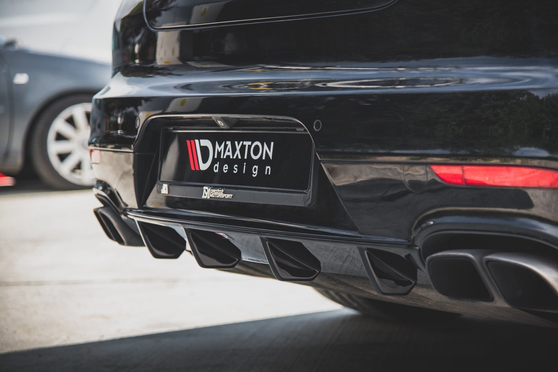 Diffusor Heck Ansatz für Porsche Panamera Turbo 970 Facelift Carbon Look