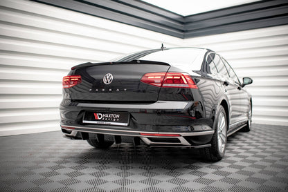 Heck Ansatz Flaps Diffusor für Volkswagen Passat B8 Facelift Carbon Look