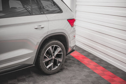 Heck Ansatz Flaps Diffusor für Skoda Kodiaq Mk1 Sportline Carbon Look