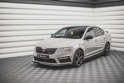 Front Ansatz V.1 für Skoda Octavia RS Mk3 Facelift schwarz matt
