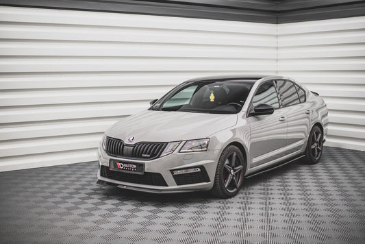 Front Ansatz V.1 für Skoda Octavia RS Mk3 Facelift schwarz Hochglanz
