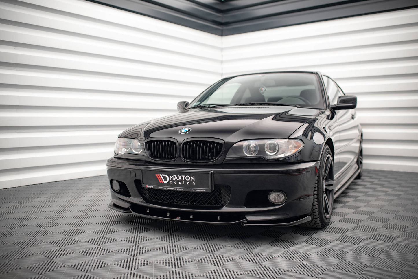 Front Ansatz V.2 für BMW 3er Coupe M-Paket E46 schwarz Hochglanz