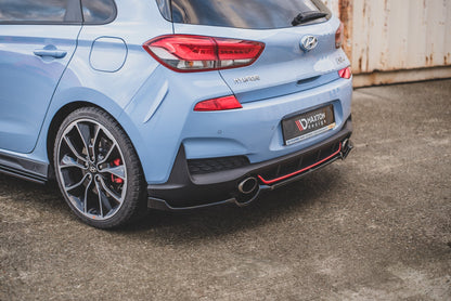 Mittlerer Diffusor Heck Ansatz für Hyundai I30 N Mk3 Hatchback schwarz matt