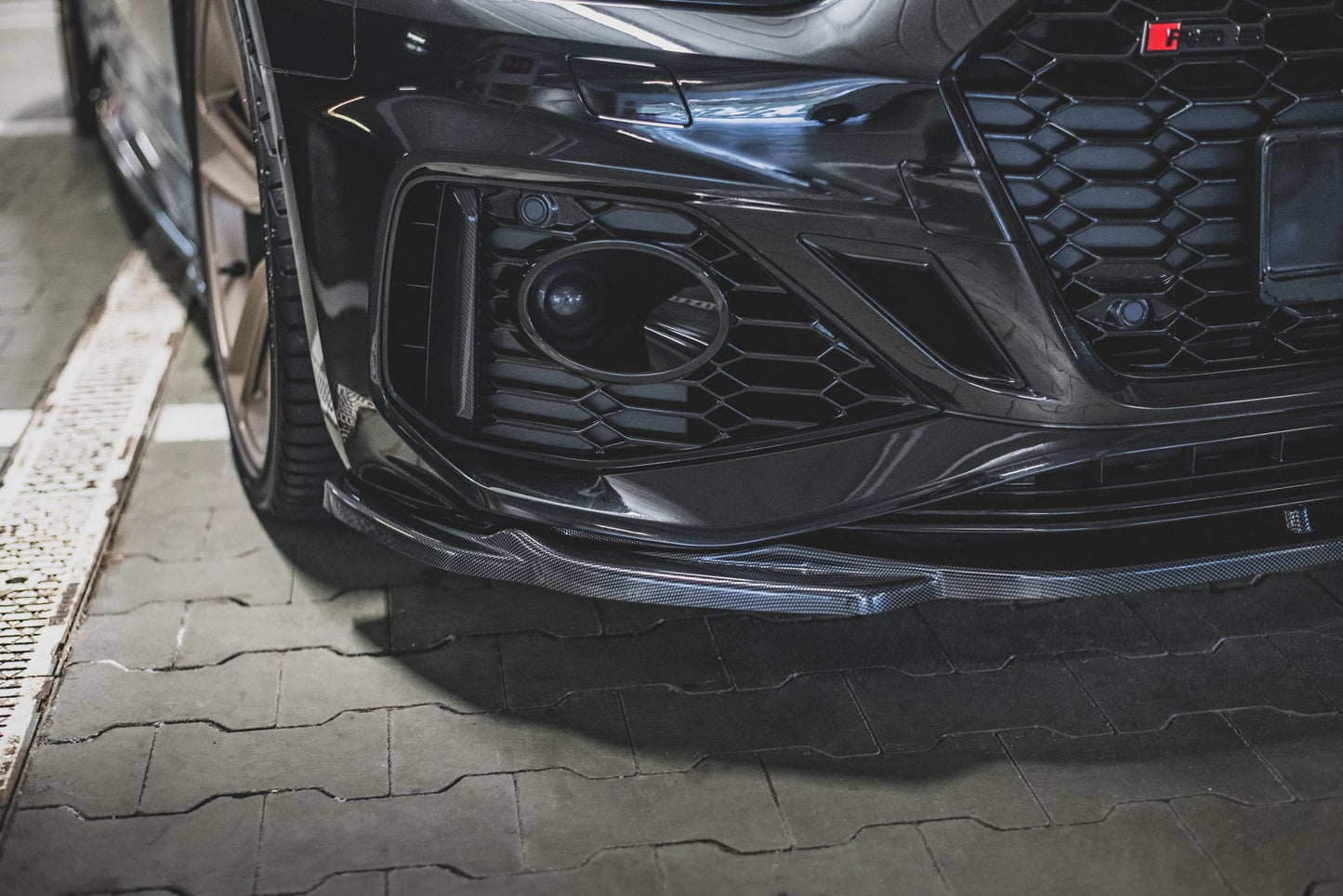Front Ansatz V.3 für Audi RS5 F5 Facelift schwarz matt