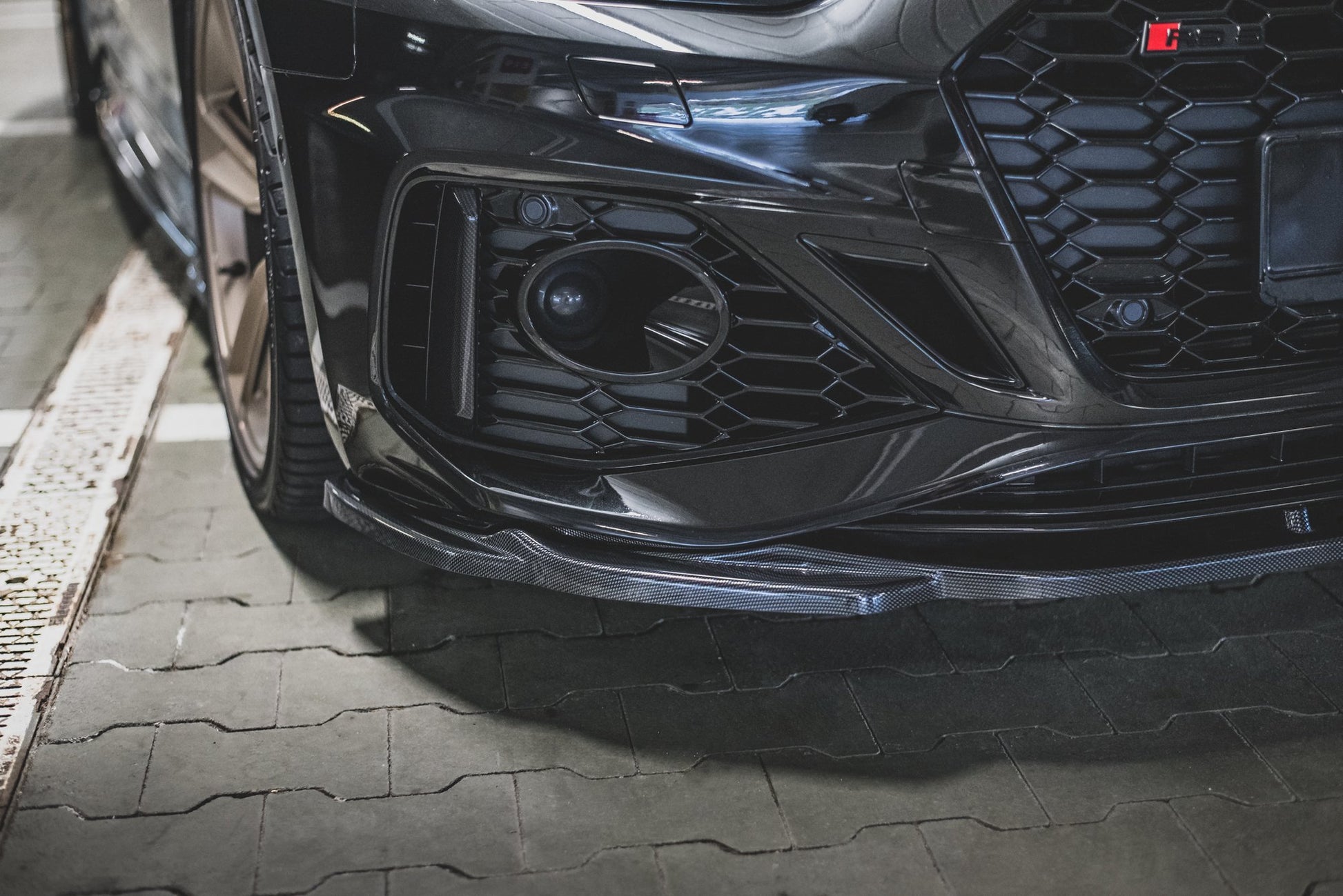 Front Ansatz V.3 für Audi RS5 F5 Facelift schwarz matt