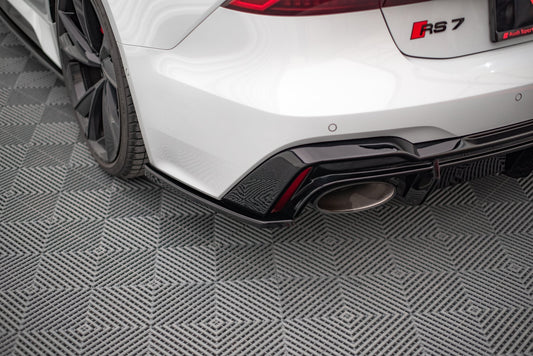 Heck Ansatz Flaps Diffusor V.2 für Audi RS6 C8 / RS7 C8 Carbon Look