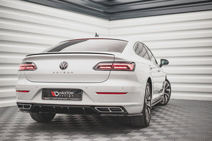 Diffusor Heck Ansatz für Volkswagen Arteon R-Line Facelift schwarz matt