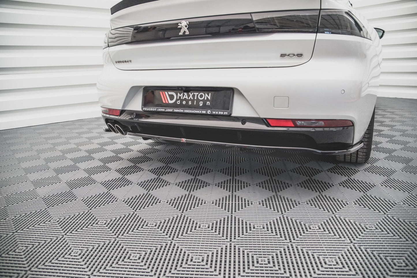 Mittlerer Diffusor Heck Ansatz DTM Look für Peugeot 508 GT-Line Mk2 Carbon Look