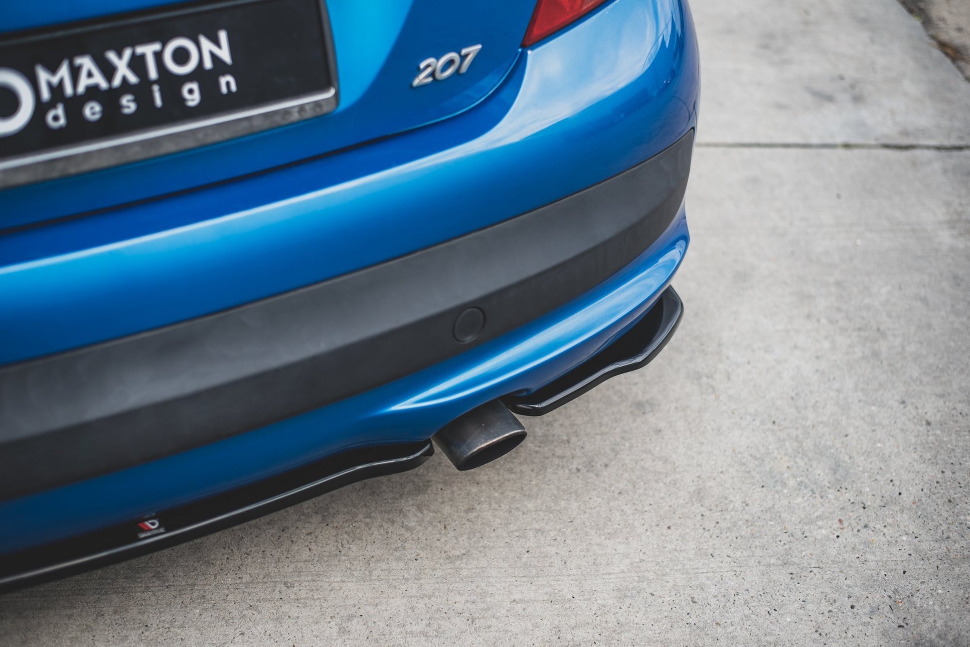 Heck Ansatz Flaps Diffusor für Peugeot 207 Sport schwarz matt