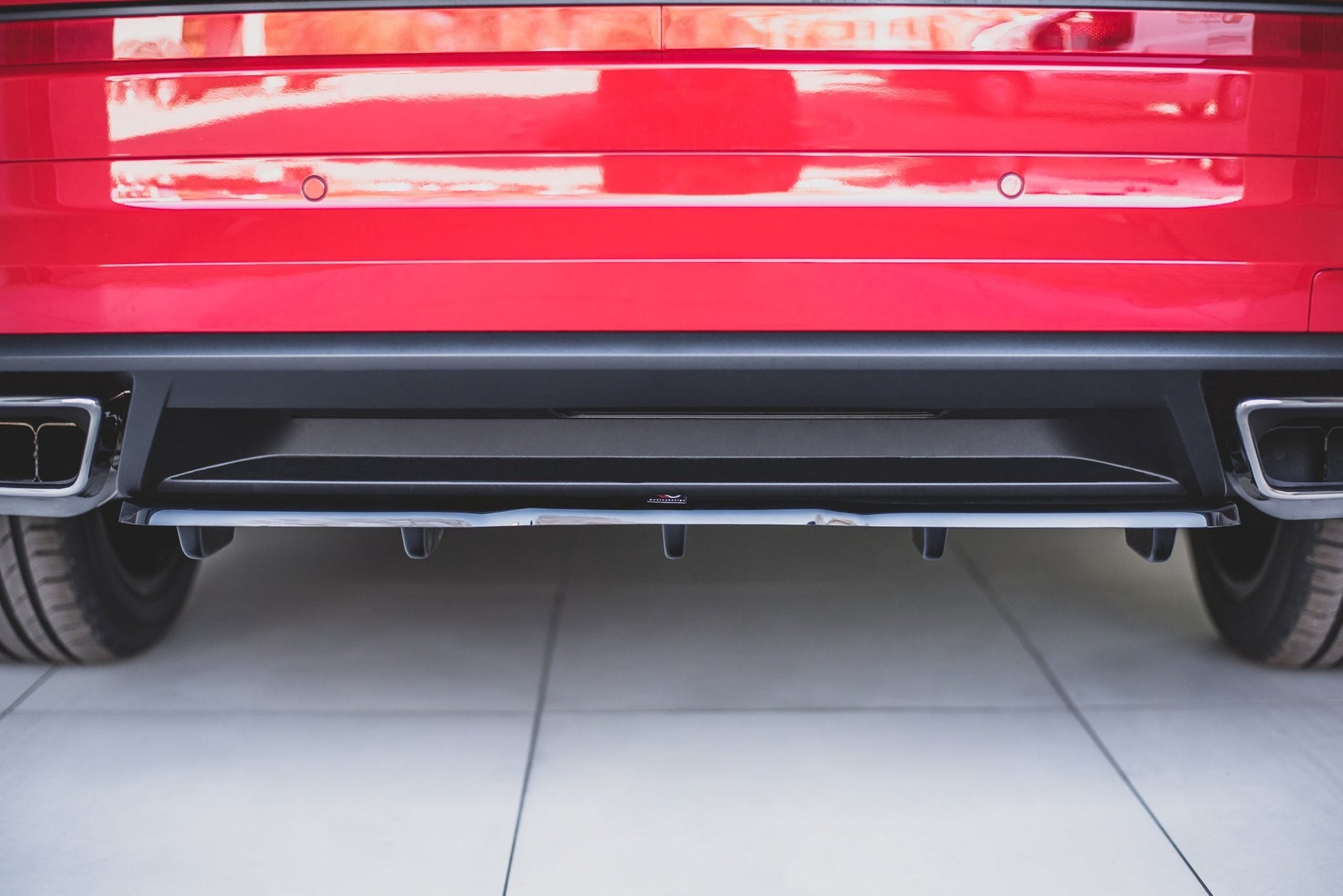 Mittlerer Diffusor Heck Ansatz DTM Look für Skoda Kodiaq RS schwarz matt