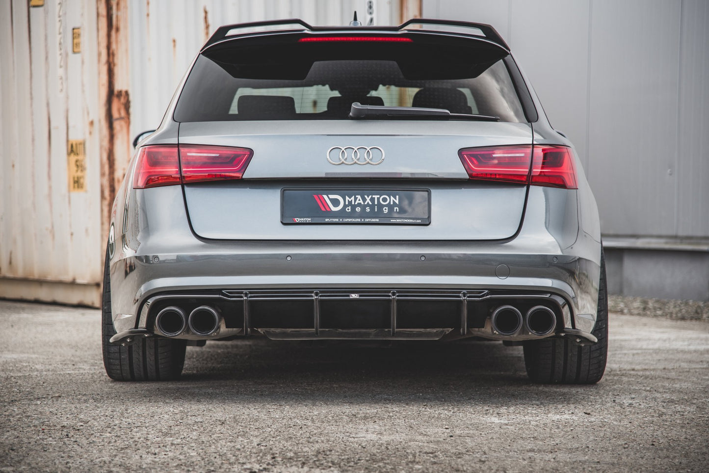 Diffusor Heck Ansatz für Audi S6 / A6 S-Line C7 FL schwarz Hochglanz