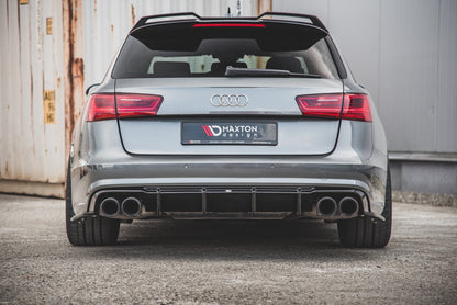 Diffusor Heck Ansatz für Audi S6 / A6 S-Line C7 FL Carbon Look