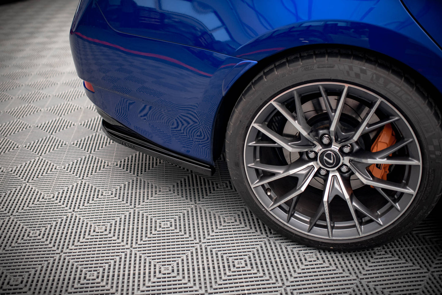 Heck Ansatz Flaps Diffusor für Lexus GS F Mk4 Facelift schwarz matt
