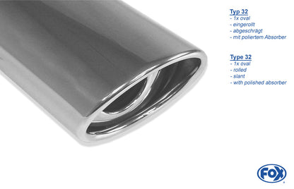 CitroenC1/ Toyota Aygo Endschalldämpfer Ausgang rechts/links - 106x71 Typ 33 rechts/links