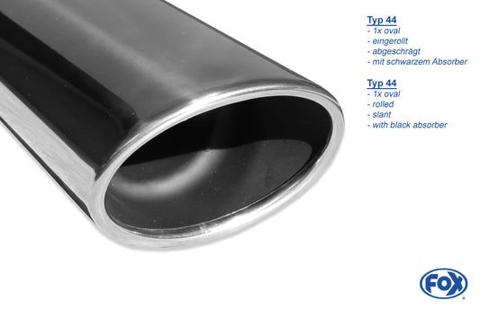 Audi A3 - 8V Sportback Endschalldämpfer Ausgang rechts/links - 140x90 Typ 44 rechts/links