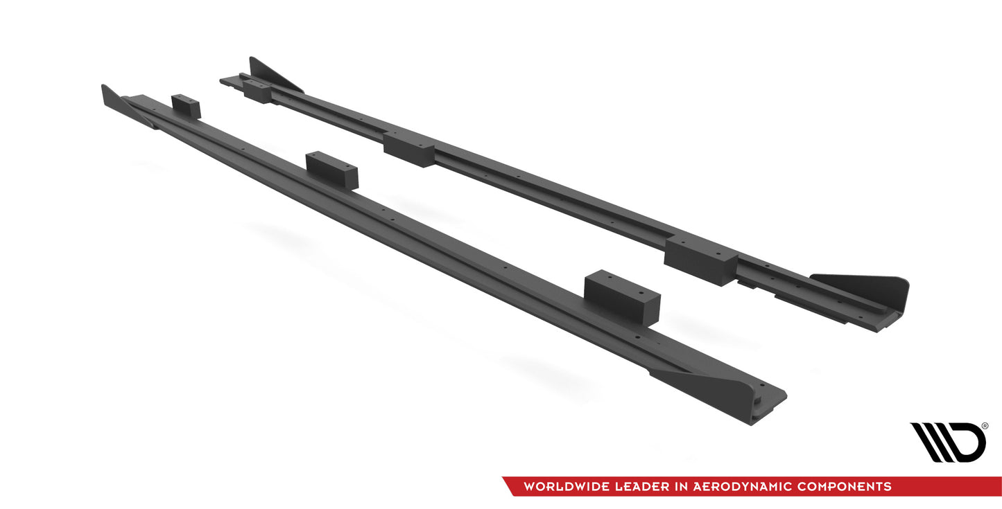 Street Pro Seitenschweller Ansatz für + Flaps Audi S3 Sportback 8V Facelift schwarz Hochglanz