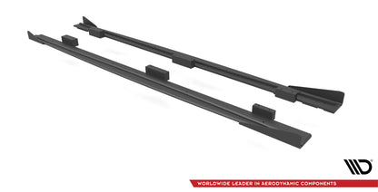 Street Pro Seitenschweller Ansatz für + Flaps Audi S3 Sportback 8V Facelift schwarz Hochglanz