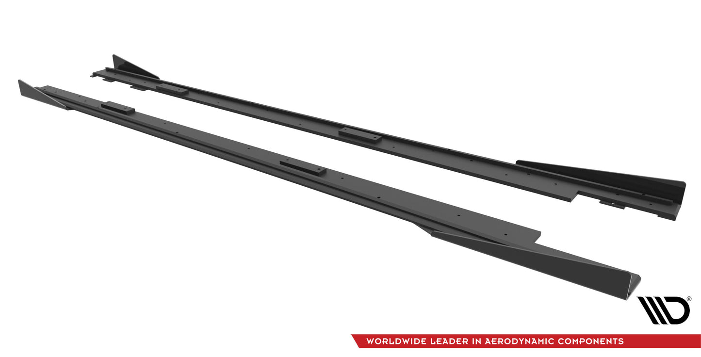 Street Pro Seitenschweller Ansatz für + Flaps Mazda 3 MPS Mk1 schwarz Hochglanz