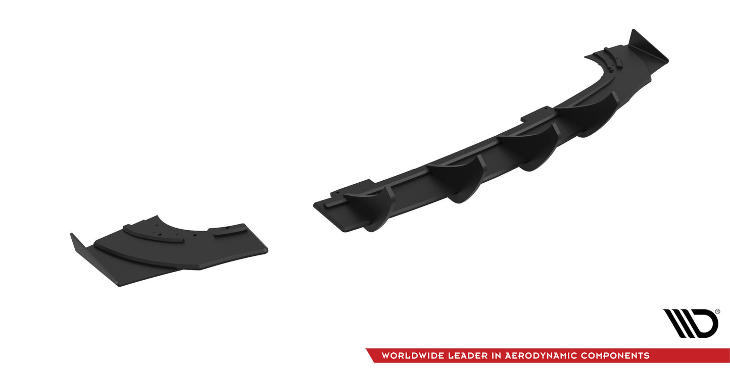 Robuste Racing Diffusor Heck Ansatz +Flaps für Opel Astra GTC OPC-Line J schwarz Hochglanz