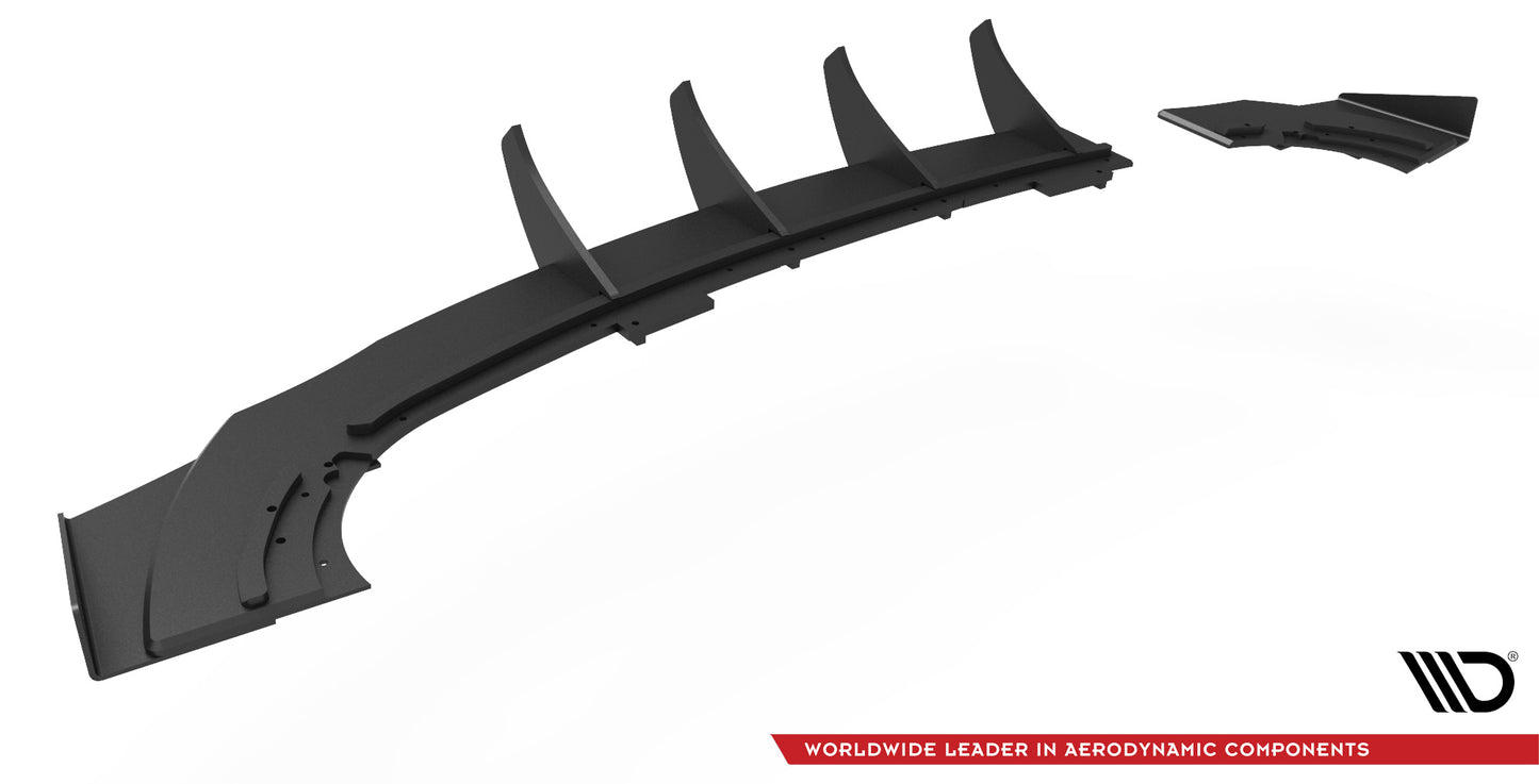 Robuste Racing Diffusor Heck Ansatz +Flaps für Opel Astra GTC OPC-Line J schwarz Hochglanz