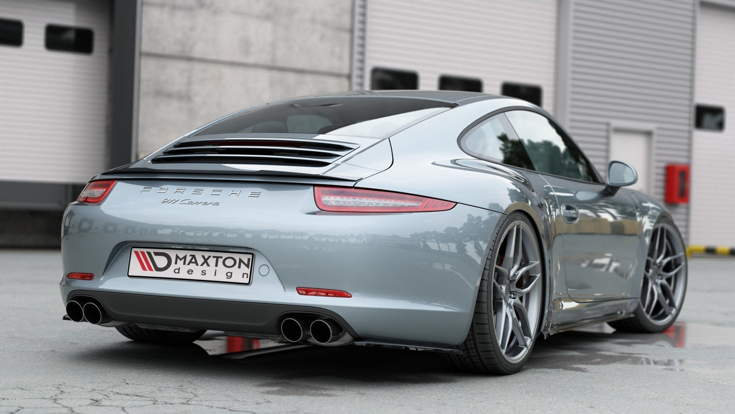Heck Ansatz Flaps Diffusor für Porsche 911 Carrera 991 Carbon Look