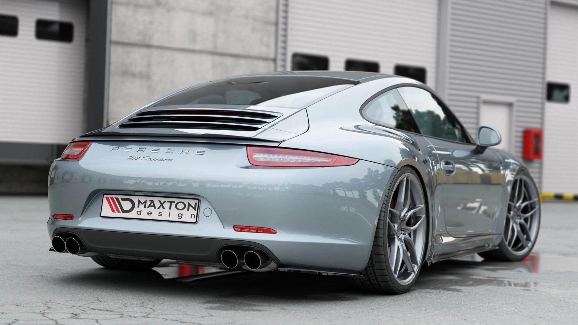 Heck Ansatz Flaps Diffusor für Porsche 911 Carrera 991 Carbon Look