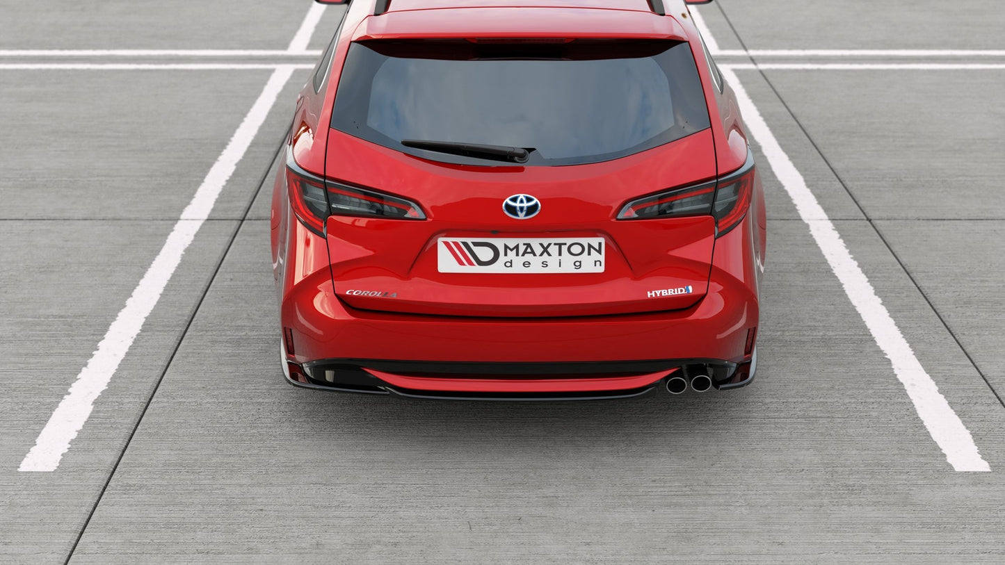 Heck Ansatz Flaps Diffusor für Toyota Corolla XII Touring Sports Carbon Look