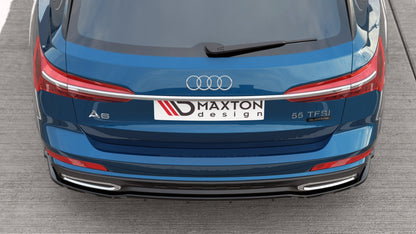 Mittlerer Diffusor Heck Ansatz DTM Look für Audi A6 S-Line Avant C8 schwarz matt