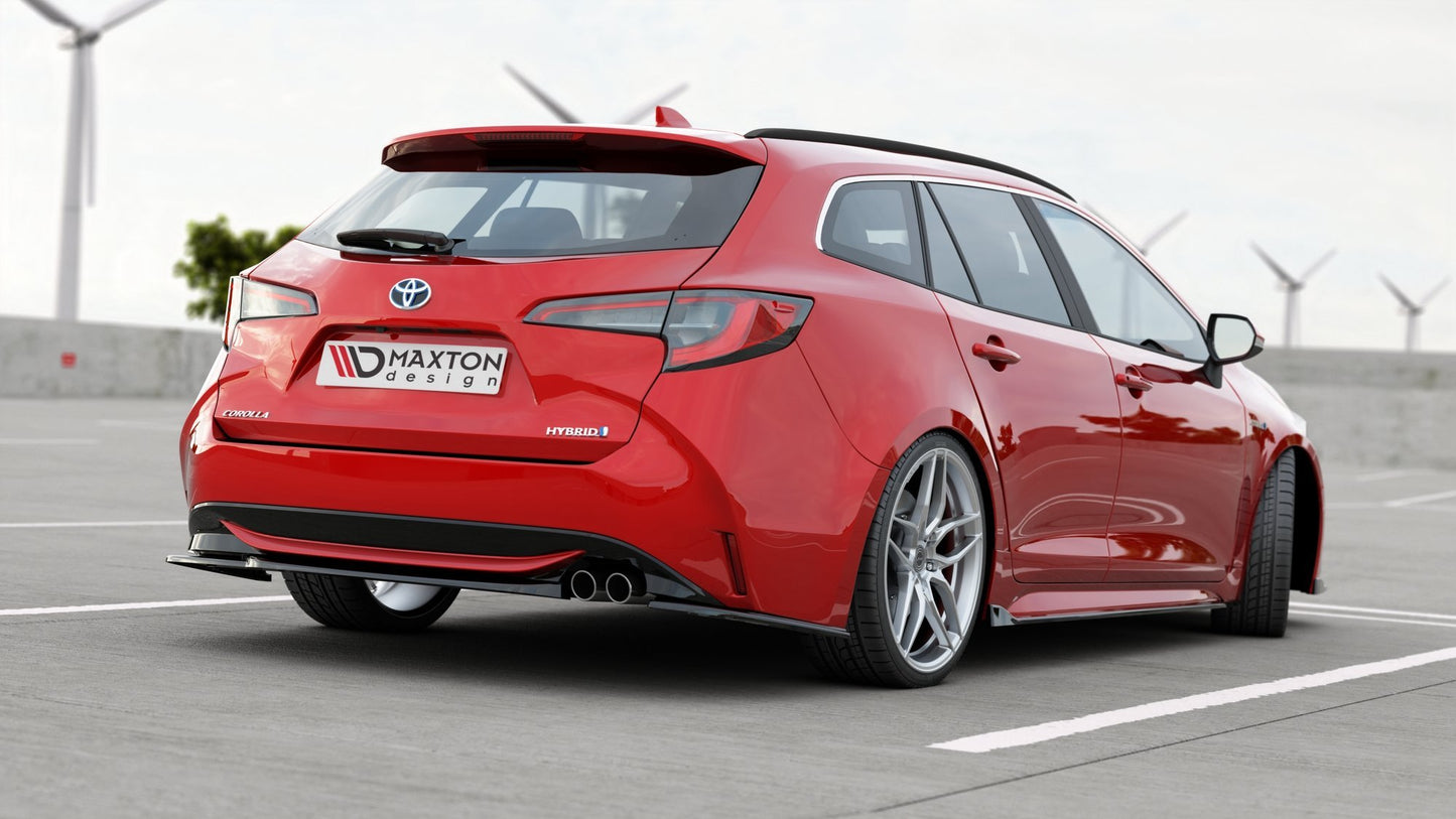 Heck Ansatz Flaps Diffusor für Toyota Corolla XII Touring Sports schwarz matt
