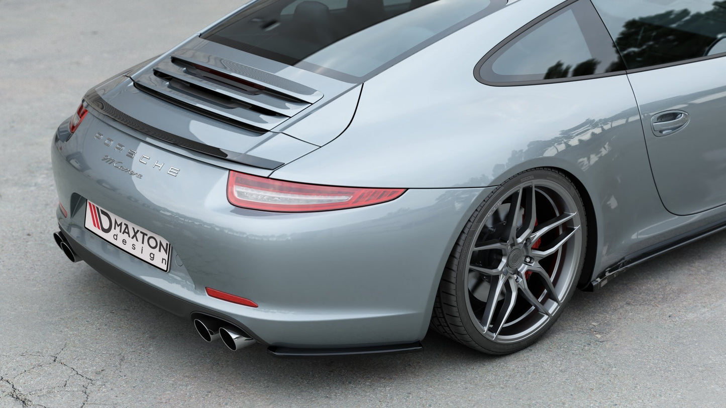 Heck Ansatz Flaps Diffusor für Porsche 911 Carrera 991 Carbon Look