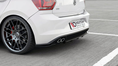 Mittlerer Diffusor Heck Ansatz DTM Look für VW Polo 6 GTI Mk6 schwarz matt
