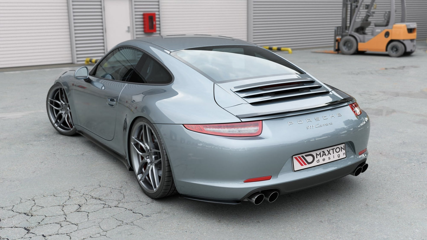 Heck Ansatz Flaps Diffusor für Porsche 911 Carrera 991 Carbon Look