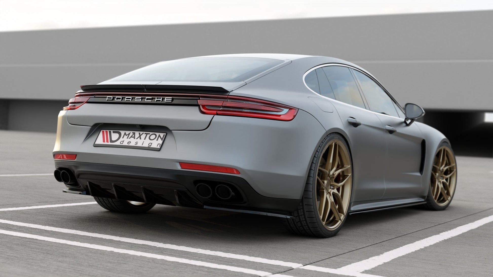 Diffusor Heck Ansatz für Porsche Panamera GTS 971 schwarz matt