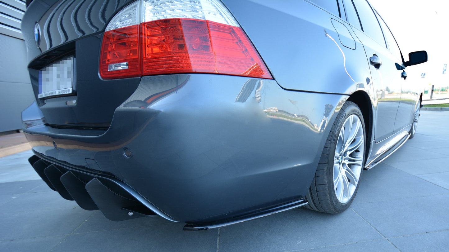 Heck Ansatz Flaps Diffusor für BMW 5er E60/E61 M Paket schwarz matt