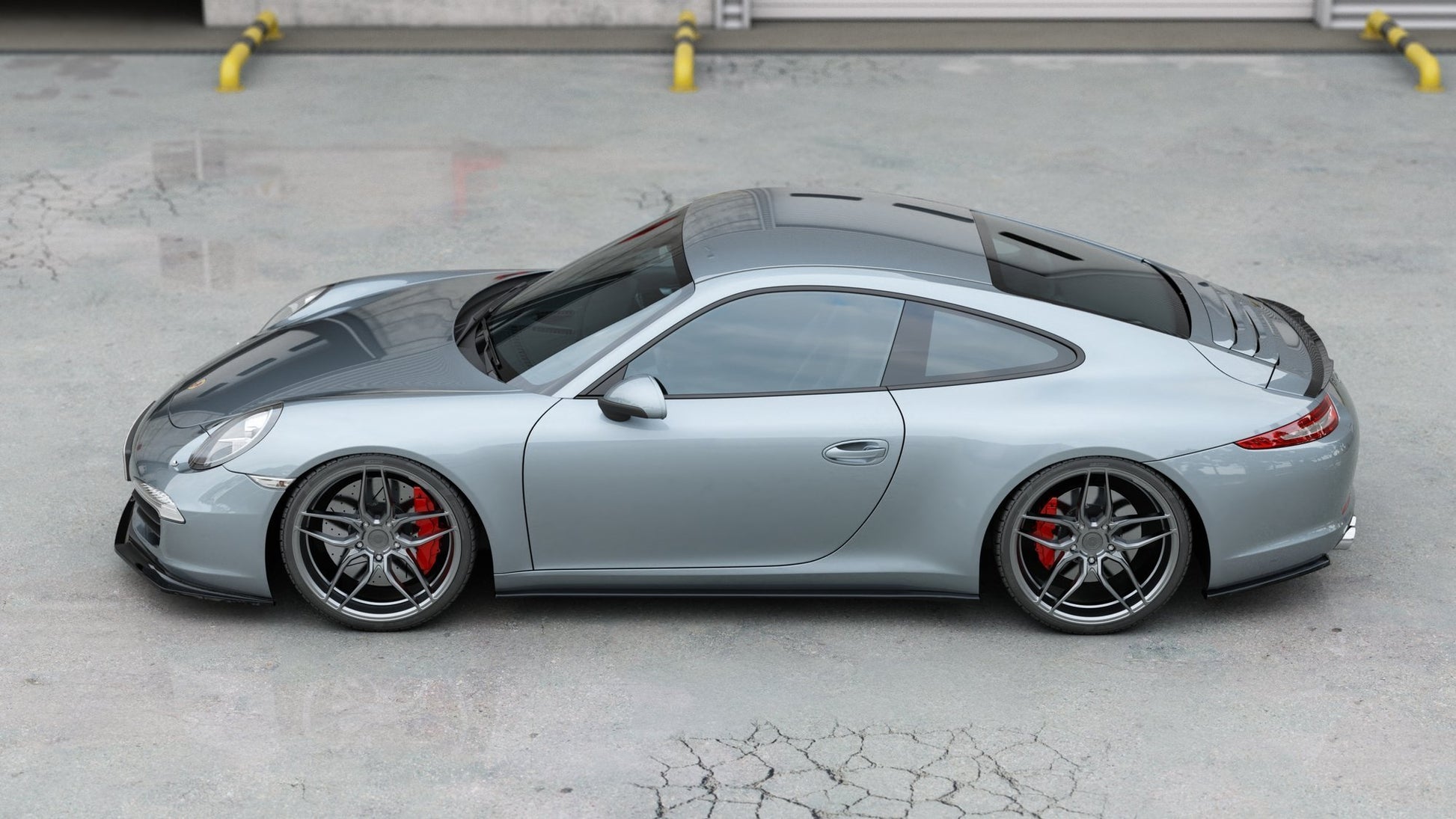 Seitenschweller Ansatz für Porsche 911 Carrera 991 schwarz Hochglanz