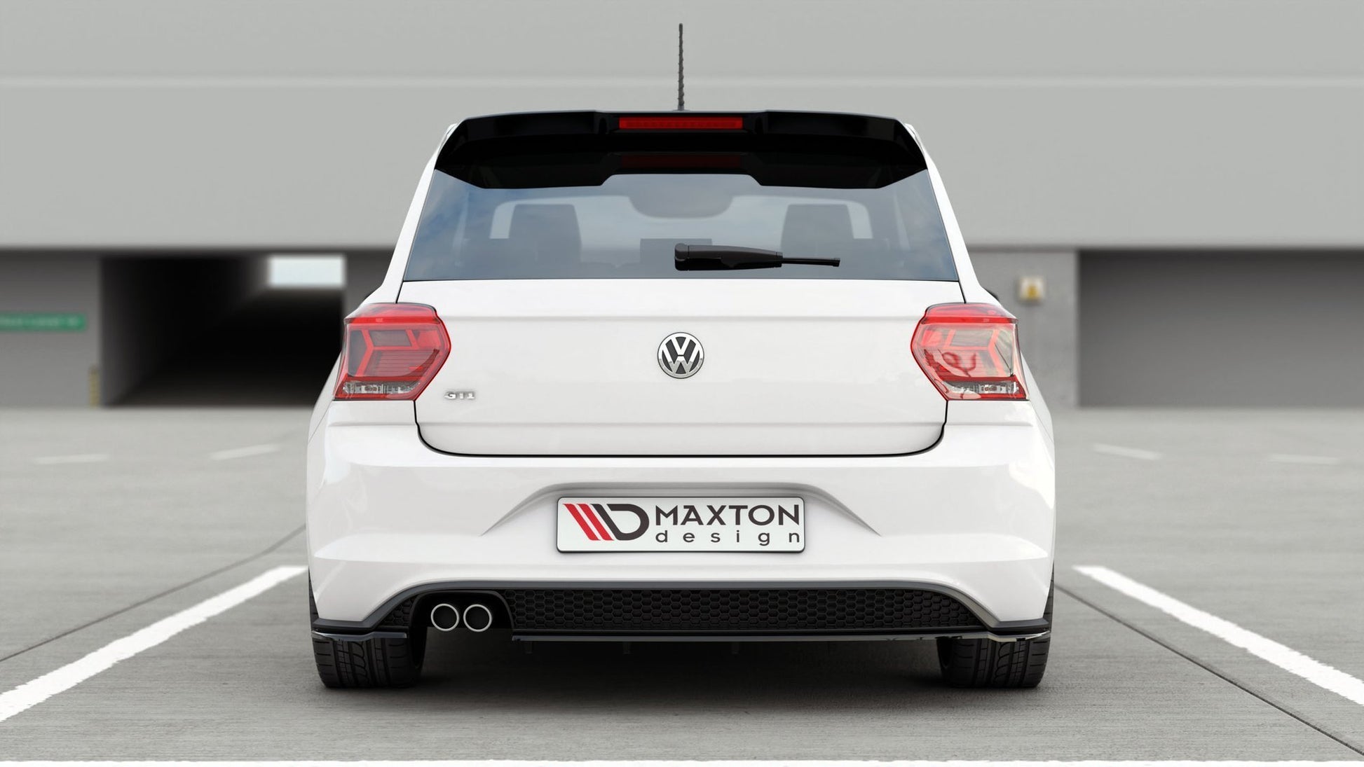 Heck Ansatz Flaps Diffusor V.2 für VW Polo GTI Mk6 schwarz matt