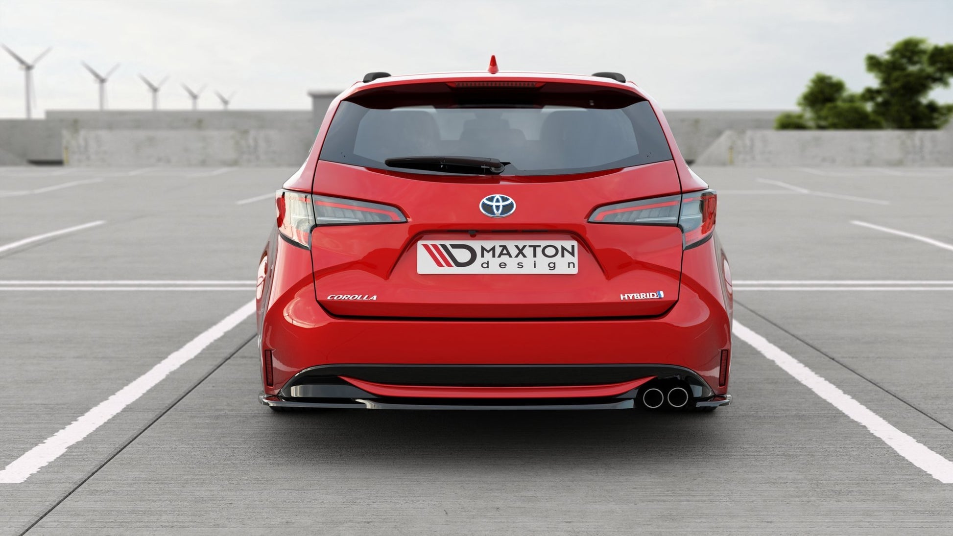 Heck Ansatz Flaps Diffusor für Toyota Corolla XII Touring Sports schwarz matt