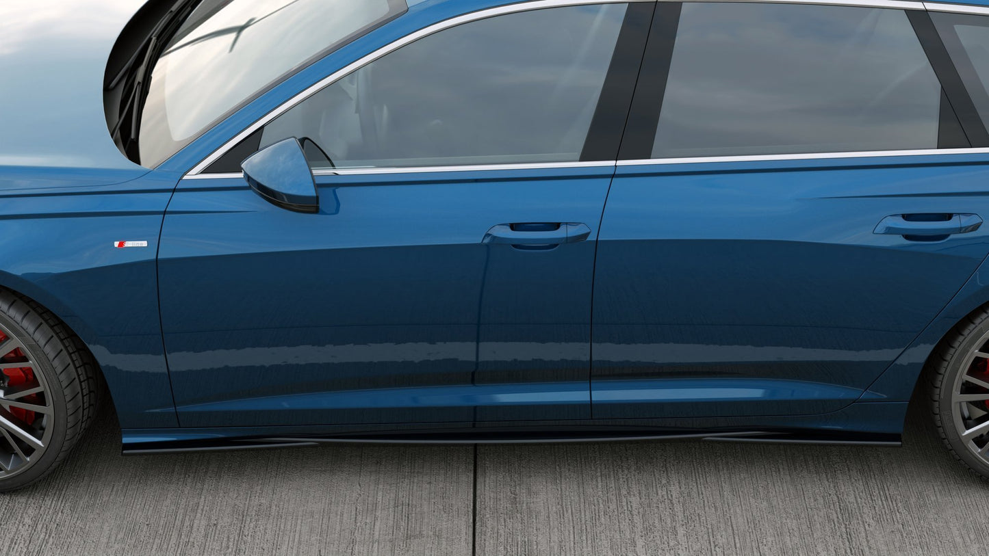Seitenschweller Ansatz für Aud A6 S-Line / S6 C8  Carbon Look