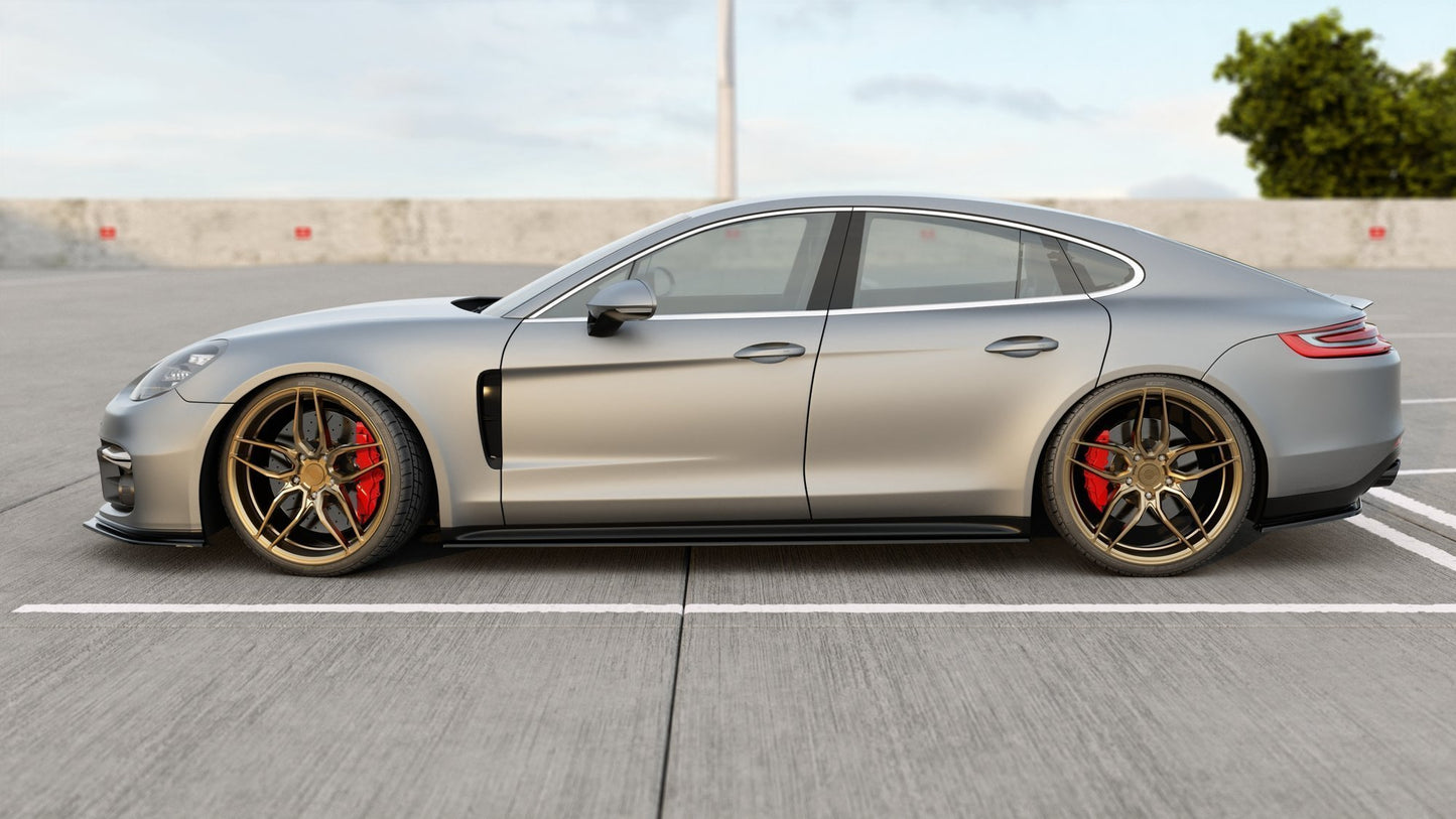Seitenschweller Ansatz für Porsche Panamera GTS 971 schwarz Hochglanz