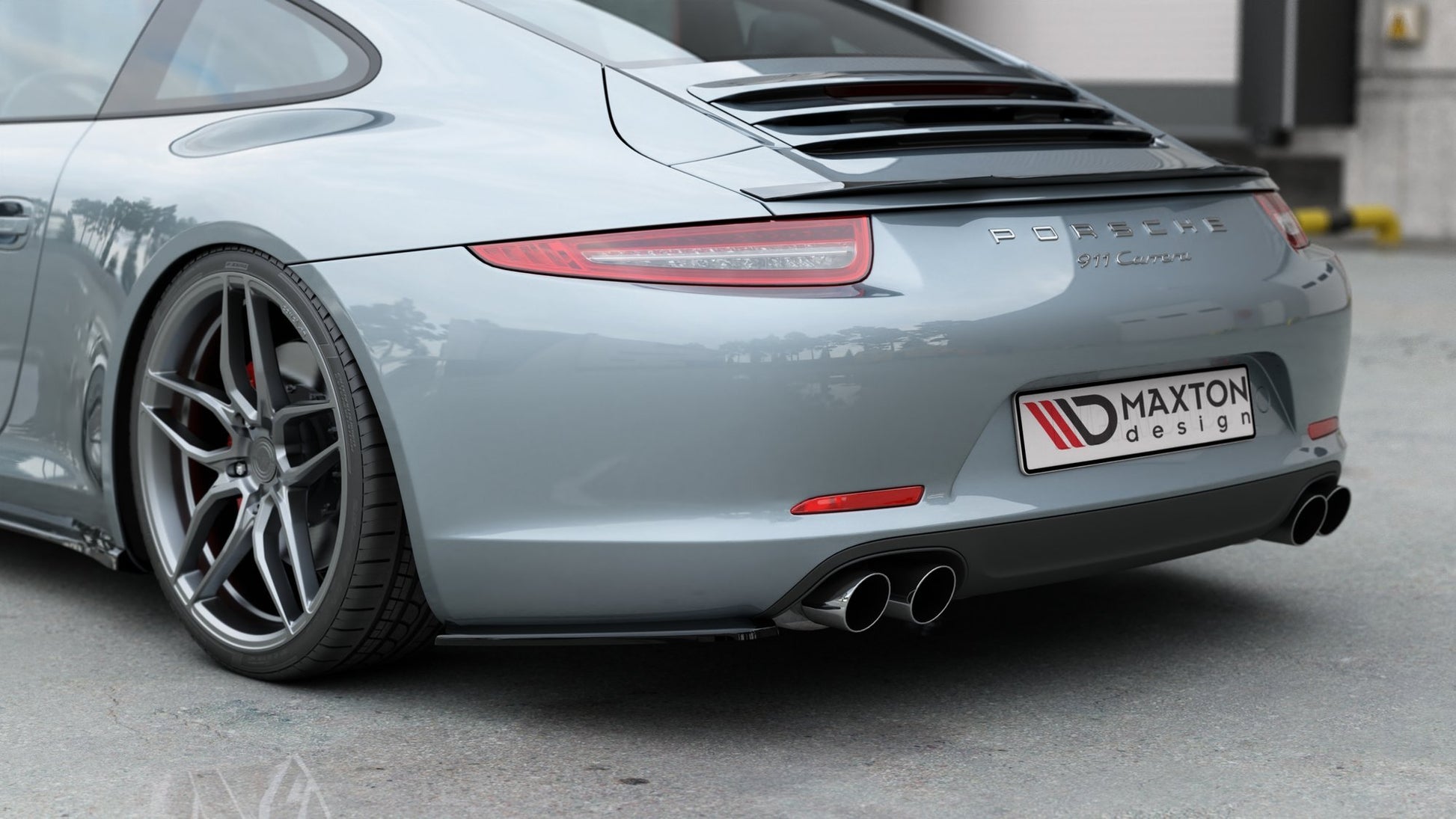 Heck Ansatz Flaps Diffusor für Porsche 911 Carrera 991 schwarz matt