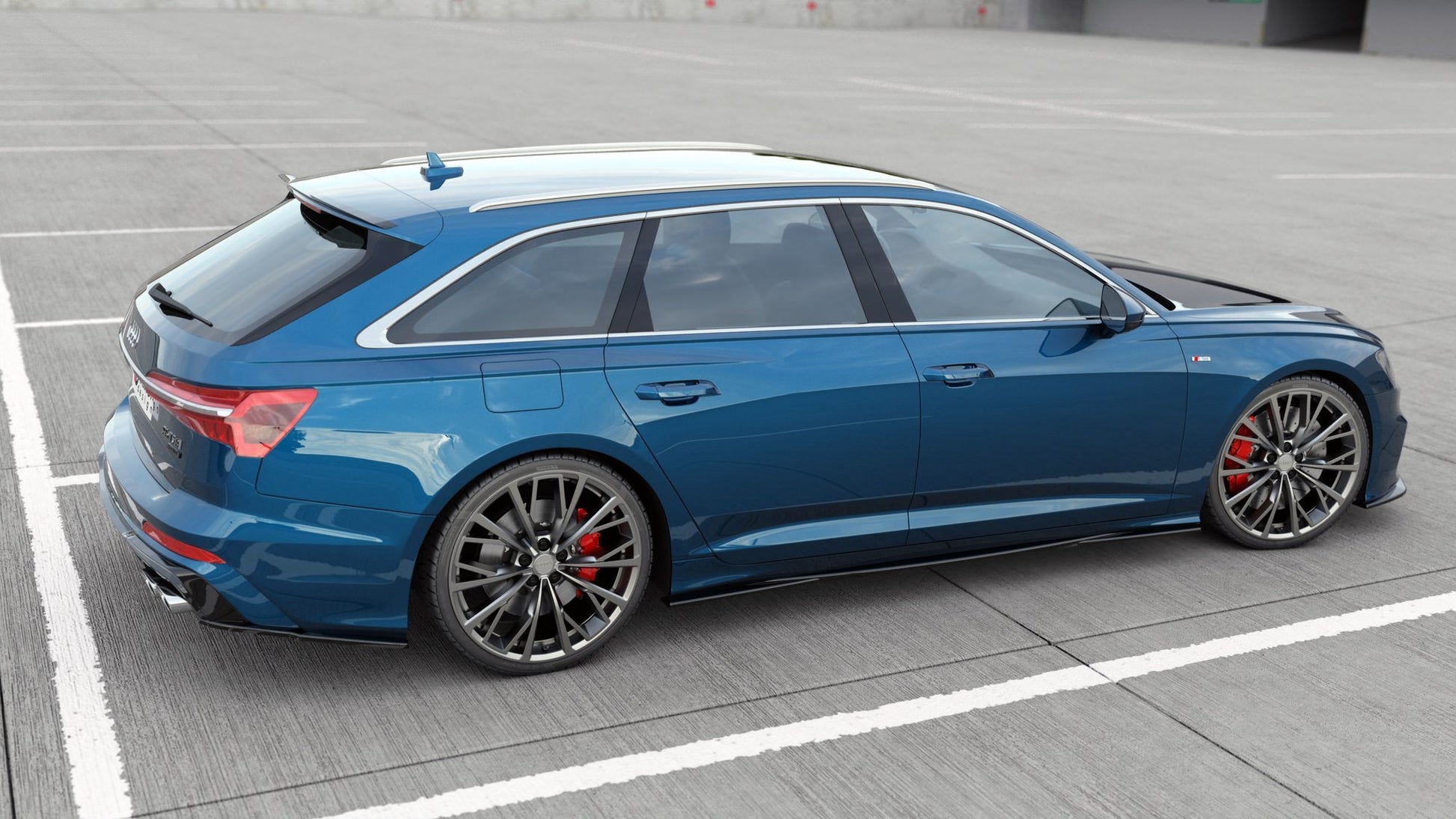 Seitenschweller Ansatz für Aud A6 S-Line / S6 C8  Carbon Look