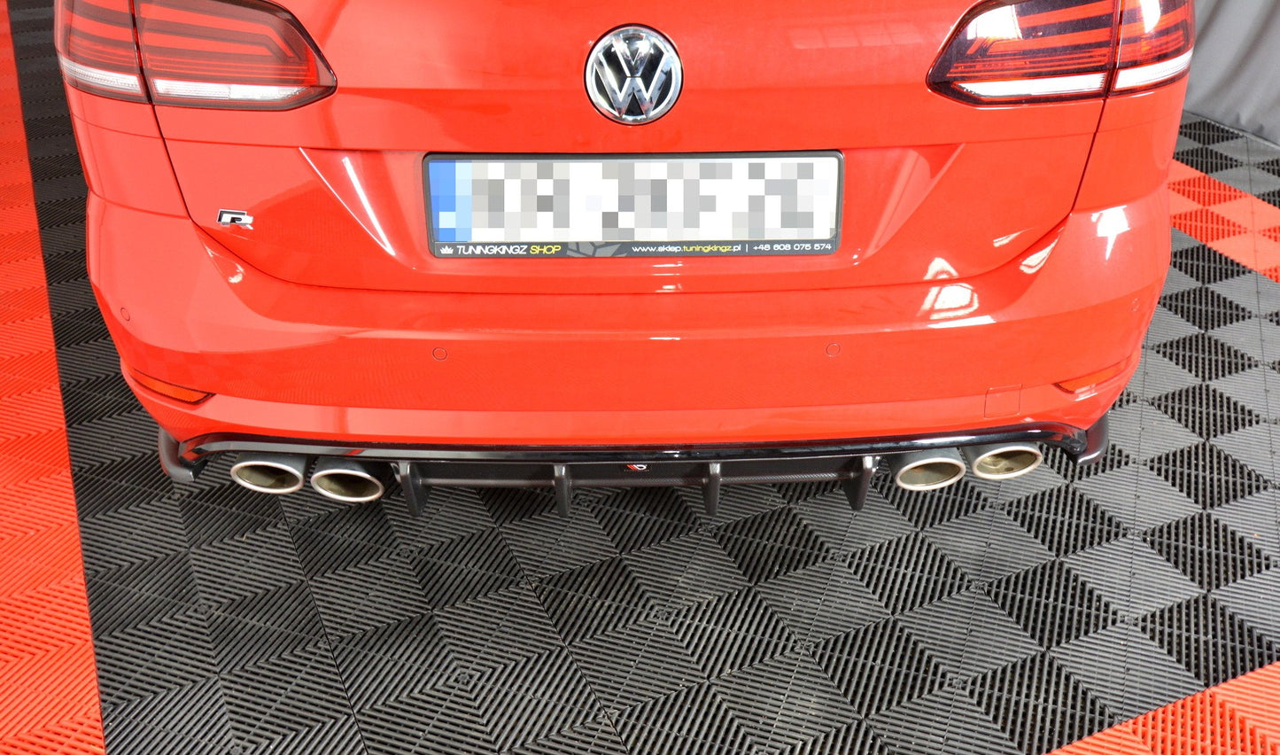 Diffusor Heck Ansatz für VW GOLF 7 R VARIANT FACELIFT  schwarz Hochglanz