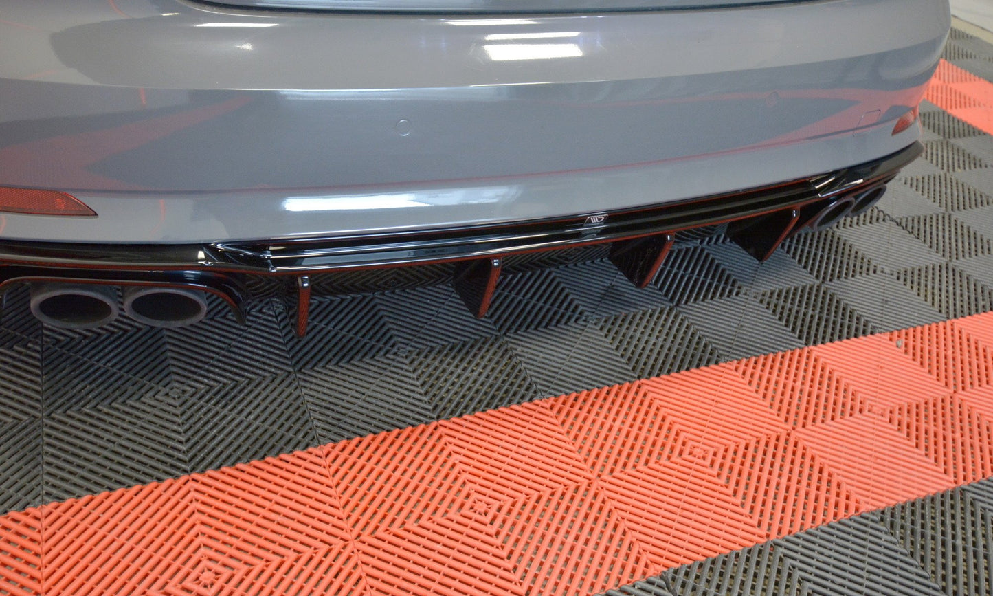 Diffusor Heck Ansatz für Audi S5 F5 Coupe / Sportback schwarz Hochglanz