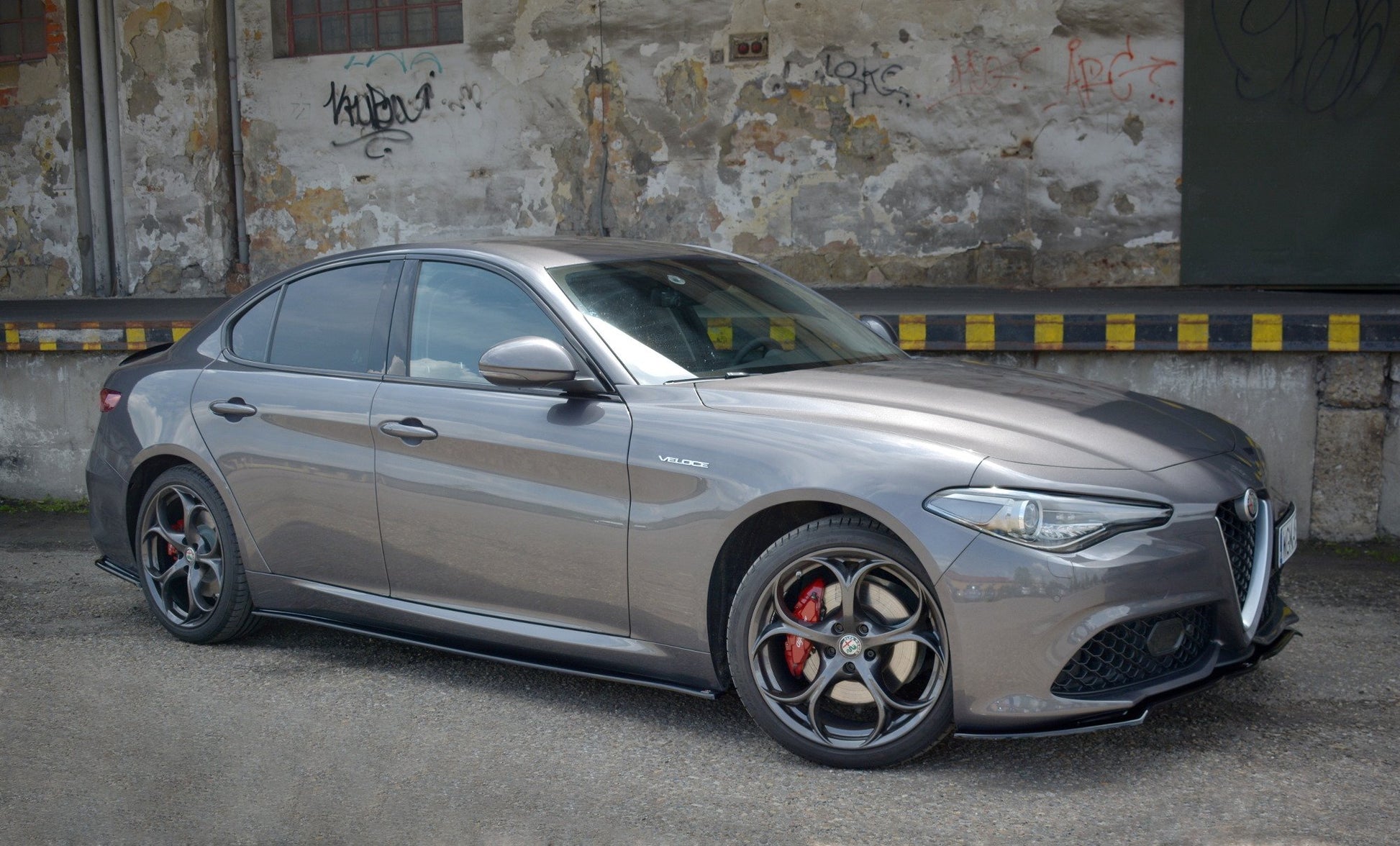 Seitenschweller Ansatz für ALFA ROMEO GIULIA VELOCE schwarz matt