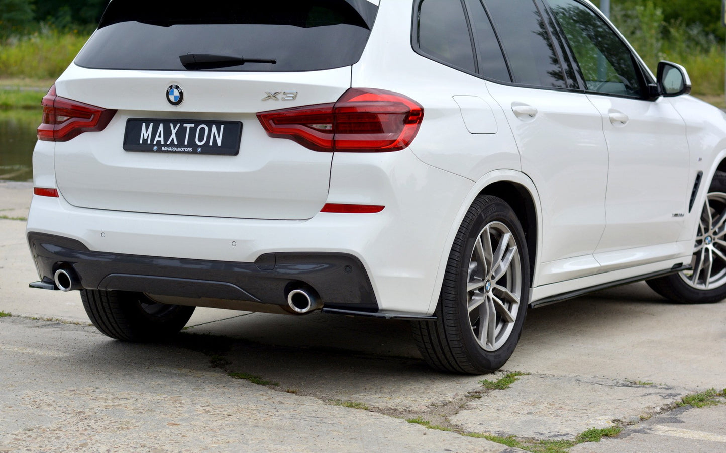 Heck Ansatz Flaps Diffusor für BMW X3 G01 M Paket schwarz matt
