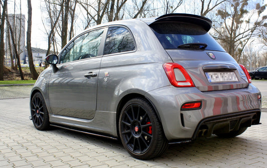 Seitenschweller Ansatz für FIAT 500 ABARTH MK1 FACELIFT schwarz Hochglanz